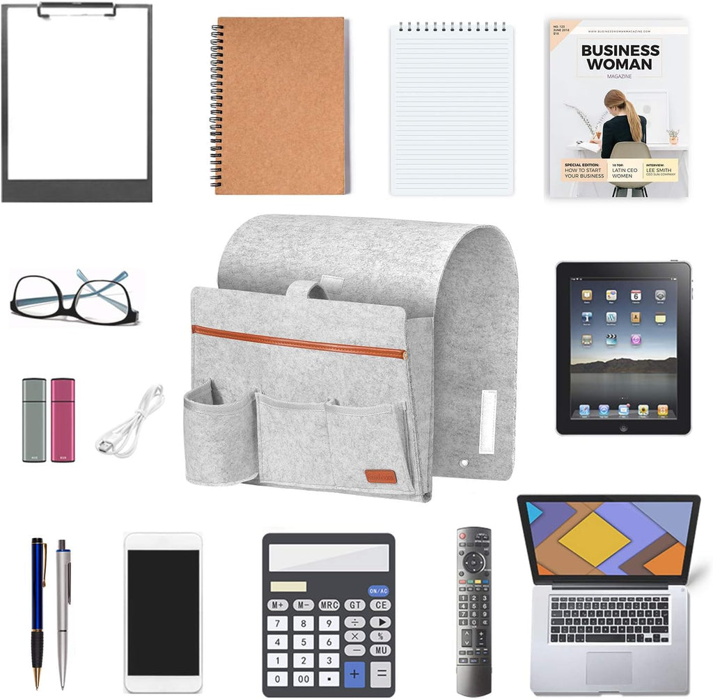 Sofa-Organizer mit 5 Taschen – Hellgrau