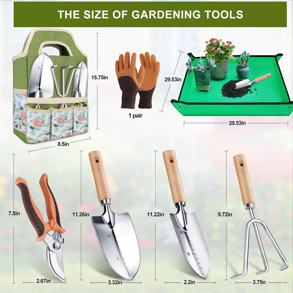Kynup Gartenwerkzeug Set, Gartenset Edelstahl Mit Gartengeräte Tragetasche