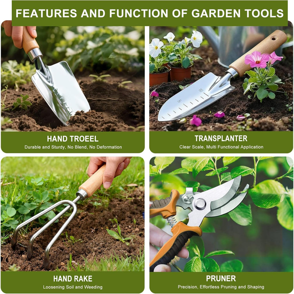 Kynup Gartenwerkzeug Set, Gartenset Edelstahl Mit Gartengeräte Tragetasche